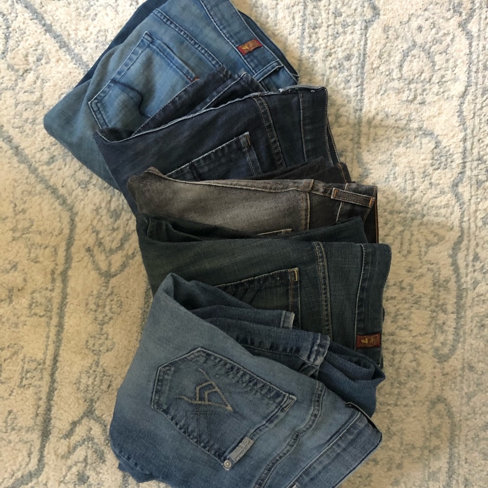 5 pairs of 7 For All Mankind denim - MENS
